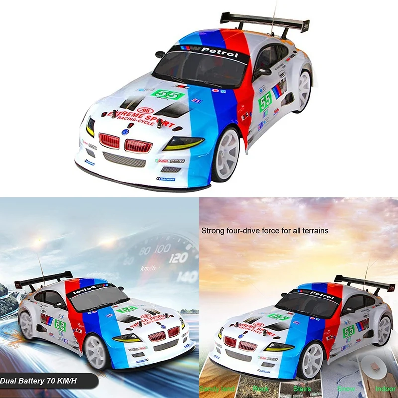 

1:10 2.4G 70KM/H High Speed Championship Car 4WD Off Road Radio RC Vehicle with Headlight