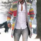 Мужская однобортная куртка с длинным рукавом, винтажная Повседневная приталенная куртка с разноцветным принтом и воротником-стойкой