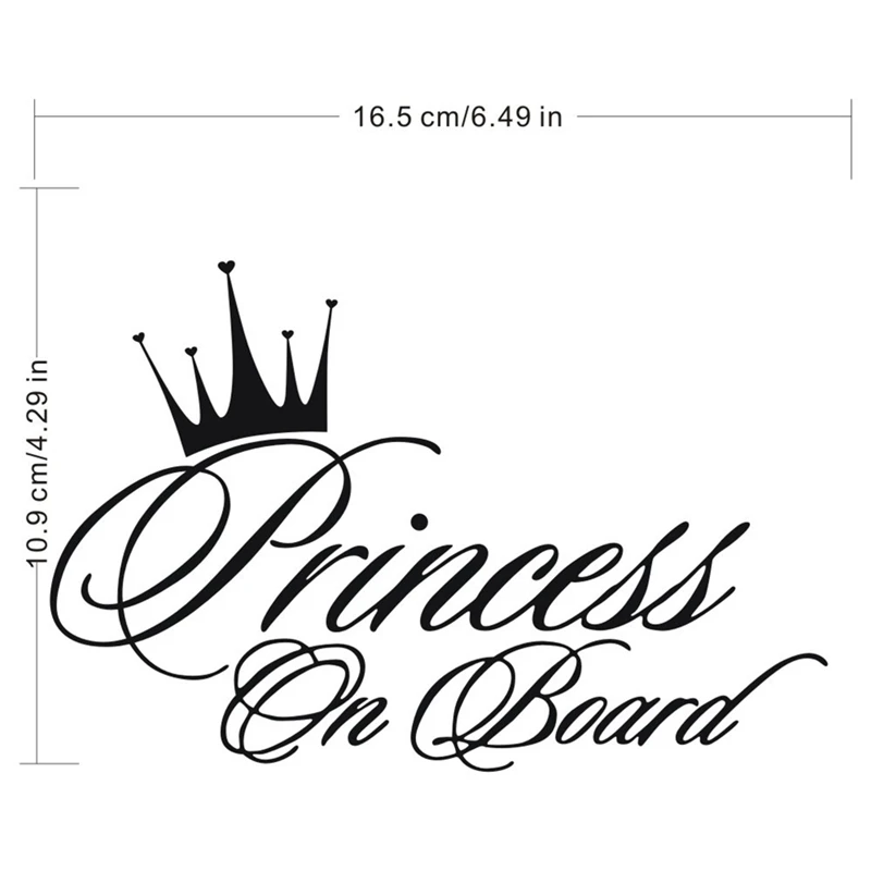 

Car Sticker 3D 16.5*10.9CM Princess Baby On Board Funny Car Decal Reflective Vinyl Car Decor
