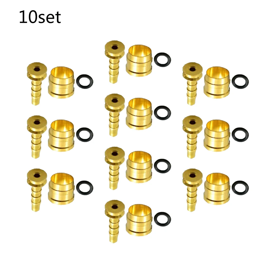 

10 Sets Bicycle Hydraulic Disc Brake Hose Olive Connector Insert For Tektro Bike Disc Brake Hose Anti-rust Copper Cycling Parts