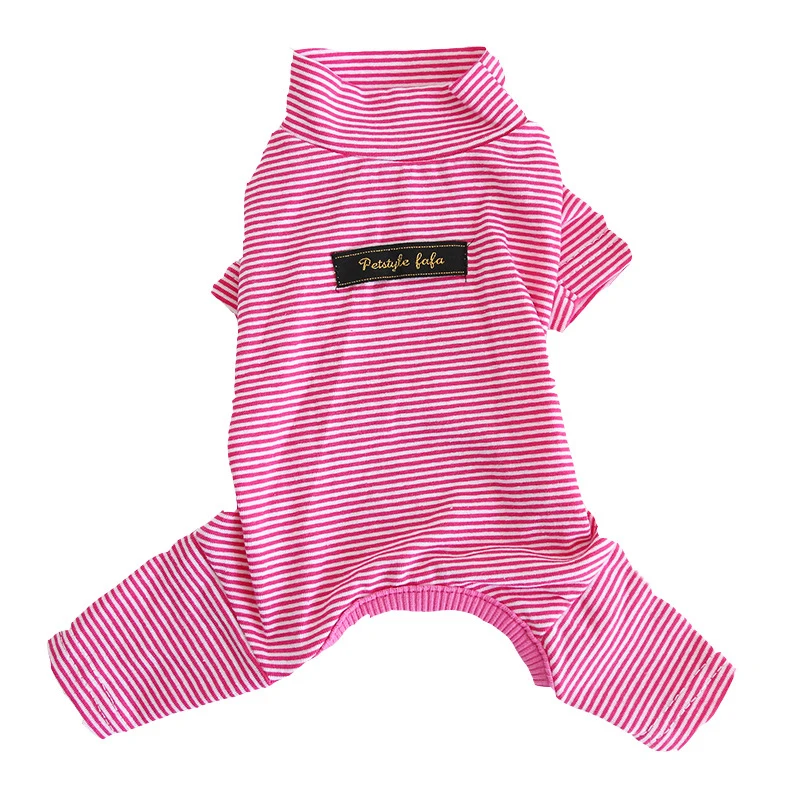 Новинка весенне осенняя одежда для собак в полоску мягкий хлопковый комбинезон