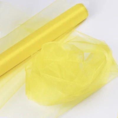 yellow 48 см x 5 м/10 м/15 м органза Кристальный Тюль Детская ванна Снежная пряжа для свадьбы Рождество День рождения DIY вечерние украшение арки - Цвет: yellow