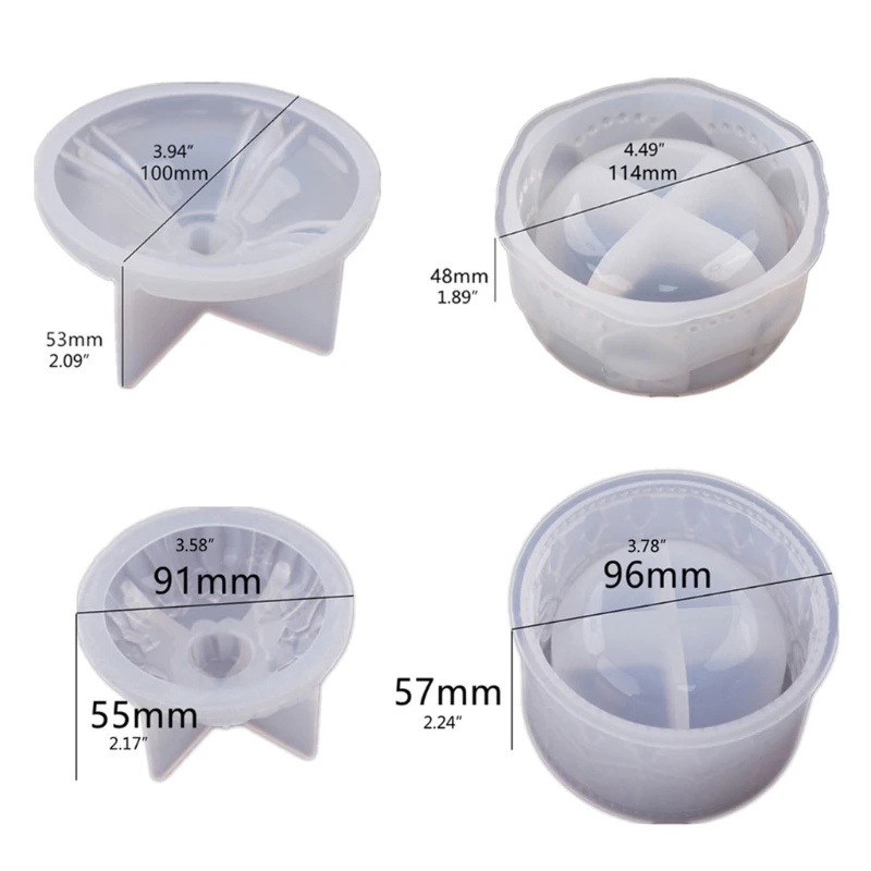 

2 Styles Box Resin Mold with Lids DIY Jewelry Jar Silicone Trinket Storage Epoxy Container Candy