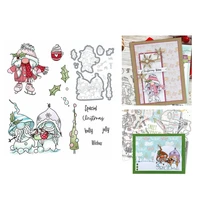 cutting dies scrapbooking new arrival 2021 paper making christmas gnome jolly holly wish stamps set embossing frames card crafts