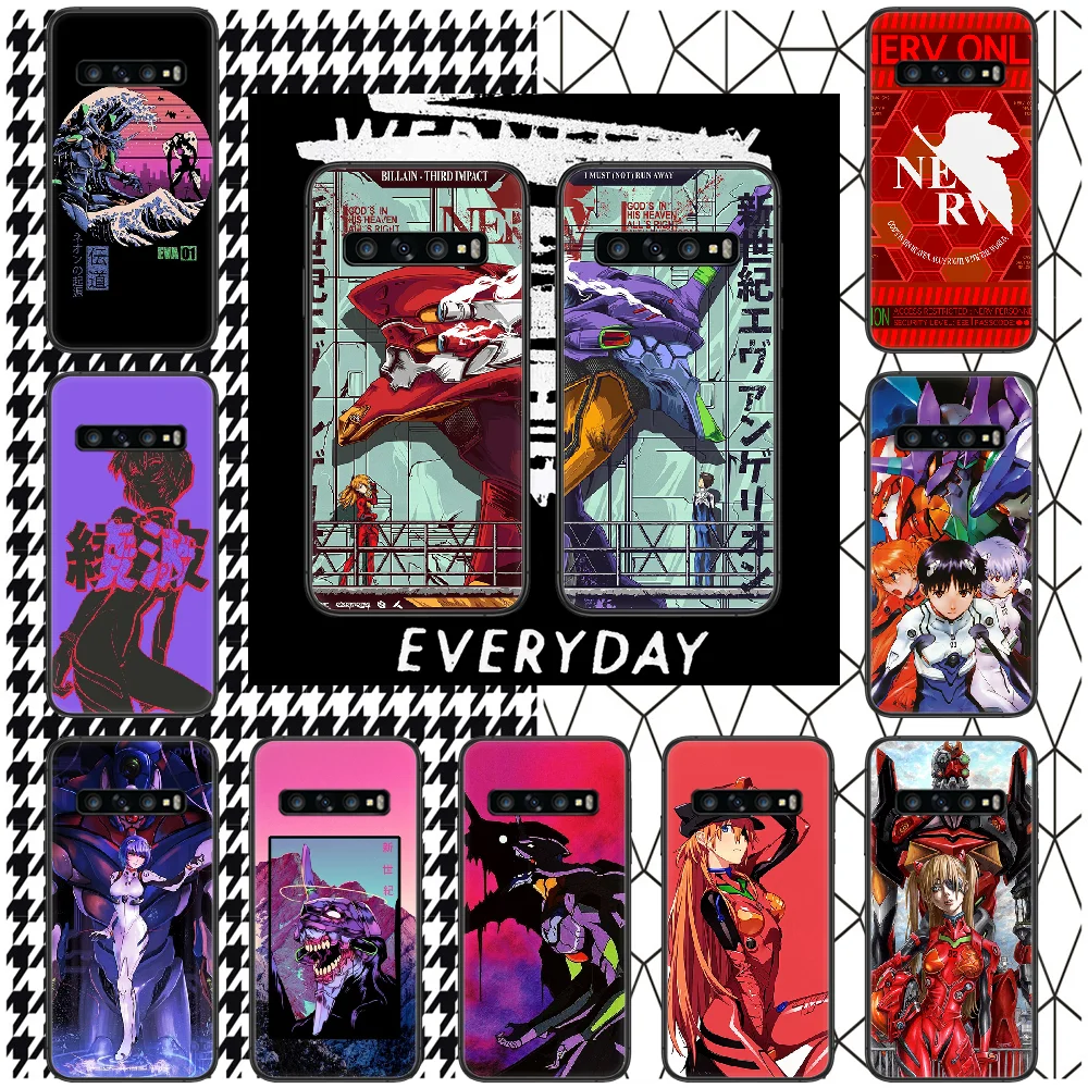 

EVA EVANGELION Phone Case For Samsung Galaxy S 7 21 Note 8 9 10 20 E FE Plus Ultra black Shell Trend Bumper Tpu Back Pretty Cell