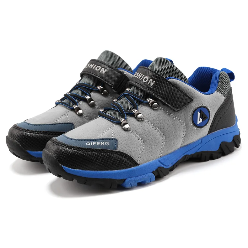 Детские кроссовки для мальчиков и Пеший Туризм обувь; Воздухопроницаемый материал; противоскользящие носки для детей с рисунком из ботинок для отдыха на открытом воздухе, Водонепроницаемый кожаные теплые спортивные ботинки для кемпинга; сезон весна