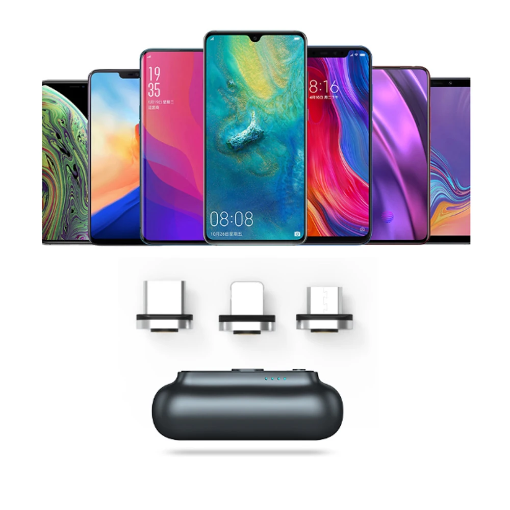 Новый 3 в 1 Магнитный притяжение банк питания капсулы Мини Аварийный портативный