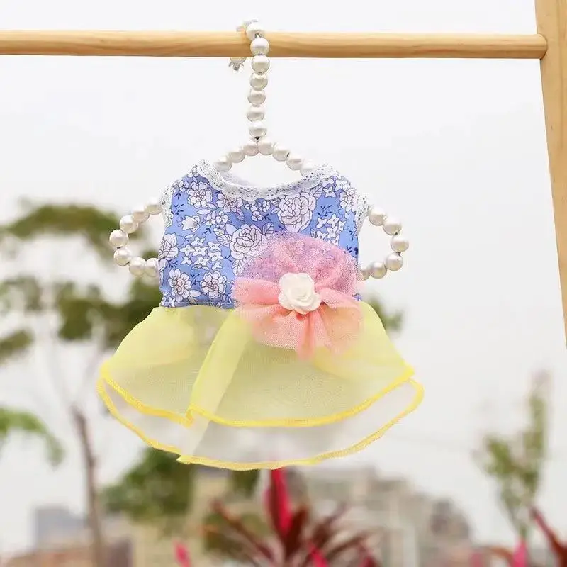 

Spring And Summer Dog Clothes Princess Dress Wedding Flower Dress Skirt Hanging Net Vest ropa para perro Net Yarn Pet Accessorie
