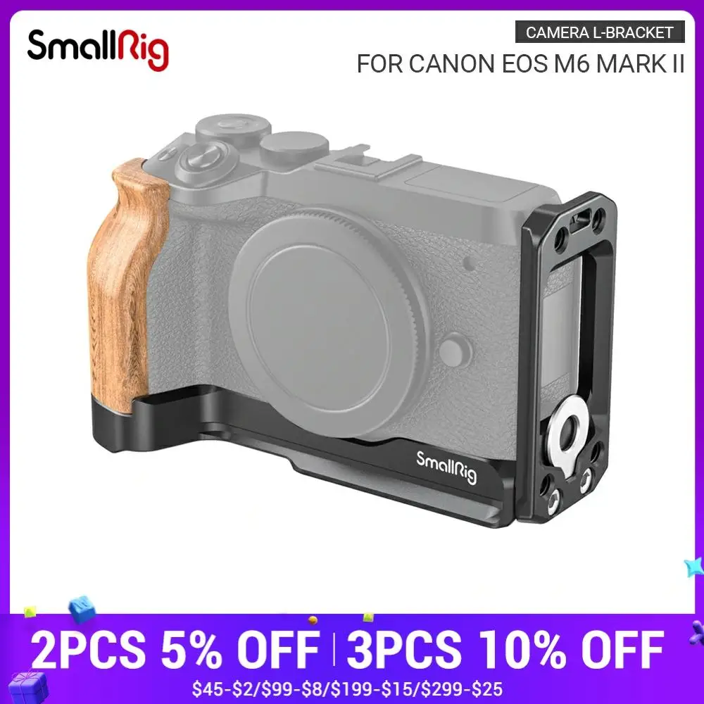 SmallRig M6 Mark II L образный кронштейн с деревянной рукояткой для Canon EOS Arca Swiss