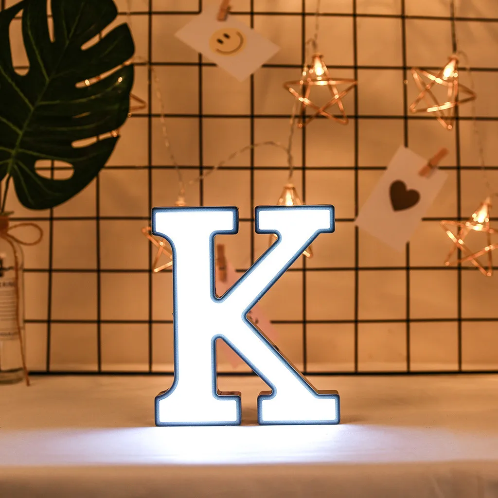 DIY 26 букв светодиодный ночник английский Marquee знак Алфавит 3D Настенный ночник t домашний Свадебный день рождения Жених