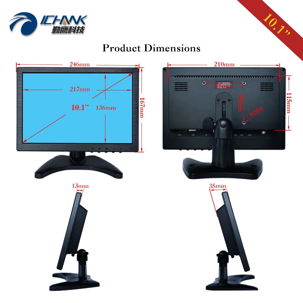 ZB101JC-59HD/10.1&quotinch 1920x1200 1080p IPS HDMI USB Built-in Speaker Driver Free 10-Point Capacitive Touch LCD Screen PC Monitor - купить