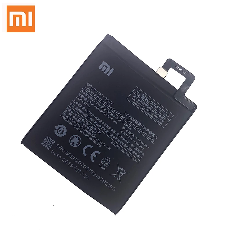 Xiao Mi Оригинальный аккумулятор для телефона BN20 Xiaomi 5C Mi5C M5C высокое качество 2810 мАч