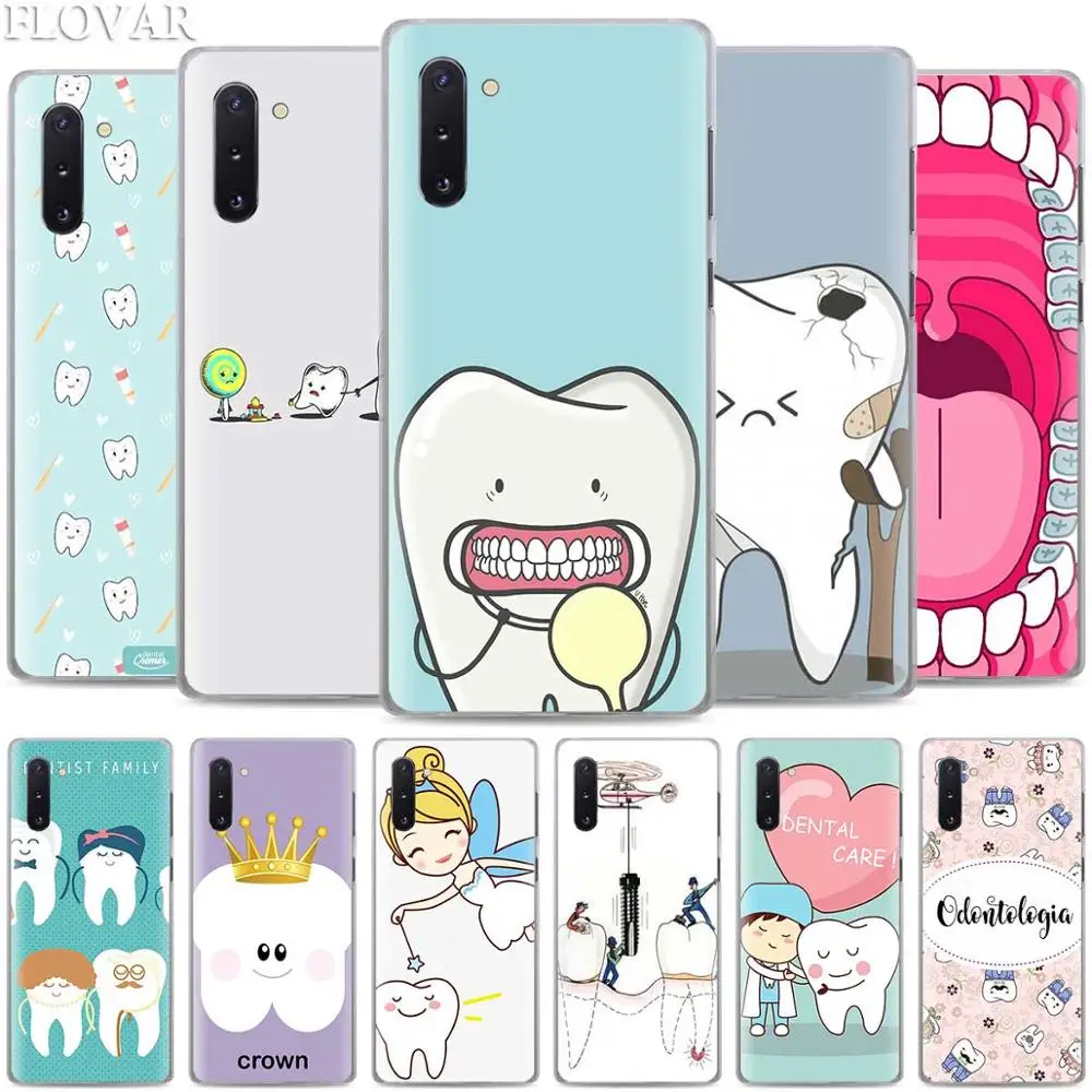 Dentist Teeth Tooth Phone Cases for Samsung Galaxy Note 10 S10 Plus 5G S10e A30 A40 A50 A60 A70 M40 Hard Cover Coque