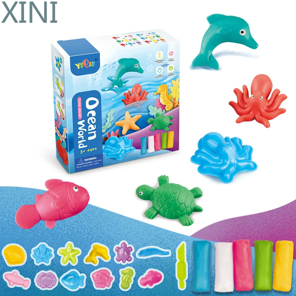 Набор пластилина XINI playтесто Динозавр мир игры Тесто форма животных океан