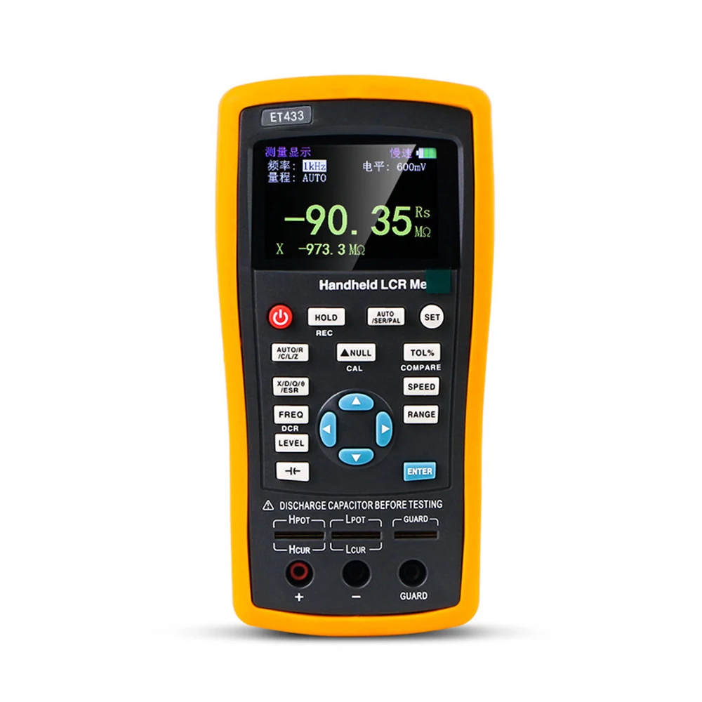 

ET430 ET433 Multifunctional High Precision Handheld Digital LCR Resistance Inductance And Capacitance Tester 100kHz 0-500mv