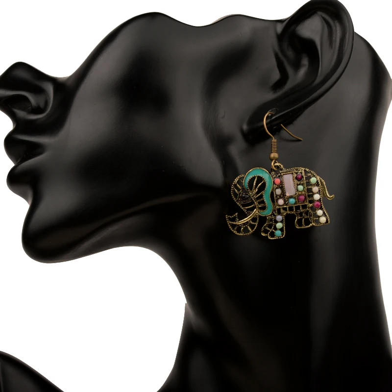 Женские богемные серьги Bohe винтажные Разноцветные в стиле ретро с полимерным