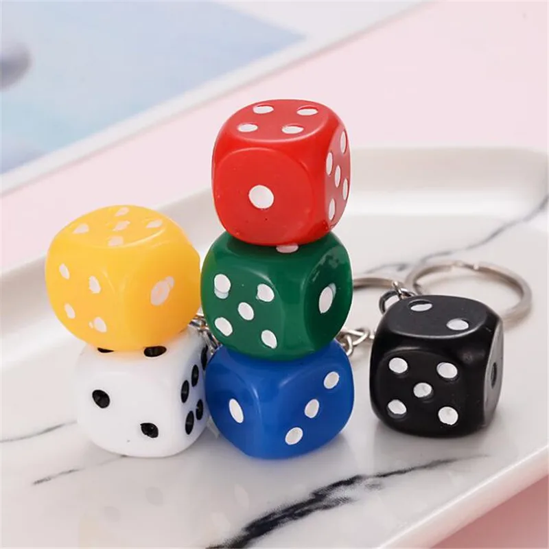 Wholesale Solid Color Dice Medium Keychain Bag Pendant Creative Small Gift | Key Chains
