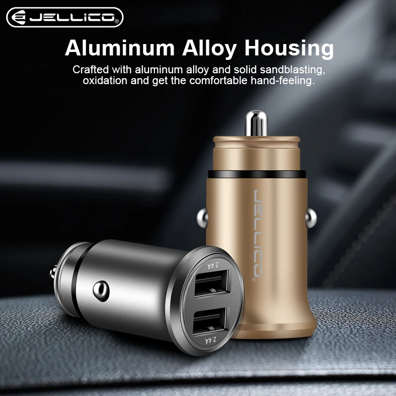Металлический мини USB Автомобильное зарядное устройство для iPhone Xiaomi Tablet Dual
