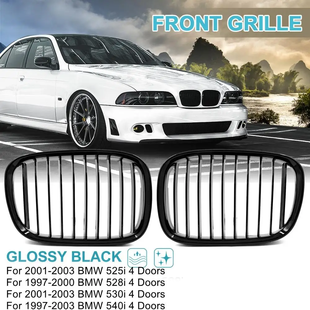 Глянцевая/матовая передняя решетка радиатора для BMW E39 5 Series 525i 528i 530i 540i M5 4 двери 1997
