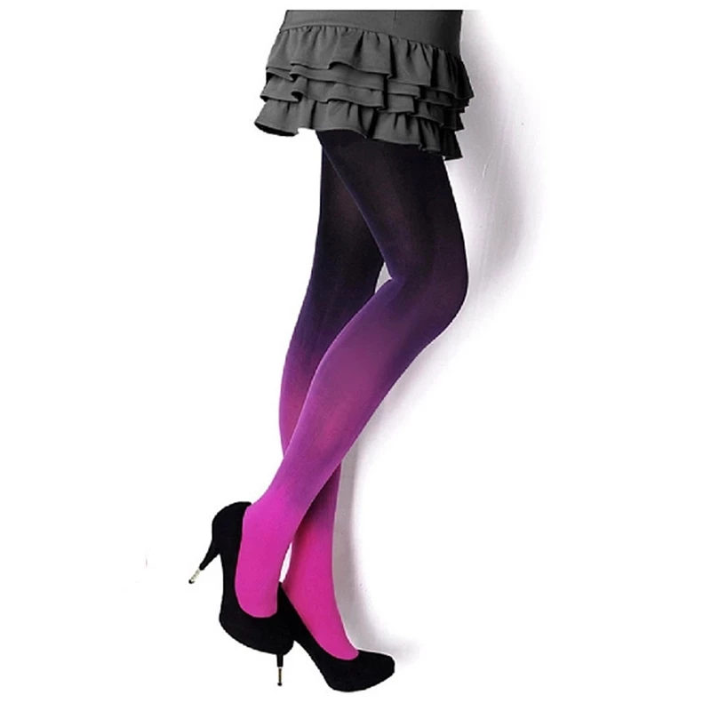 

New 120D Velvet Sexy Tights Women Candy Color Gradient Opaque Pantyhose Seamless Stockings Kawaii Fashion Female Pantys Medias