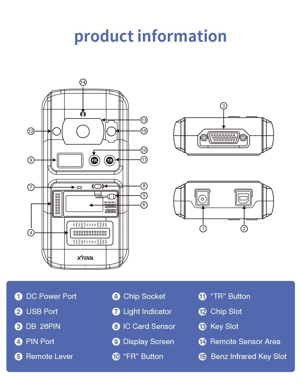 XTOOL KC501 OBD2 чип и ключевой программатор работает для Benz Инфракрасный ключ