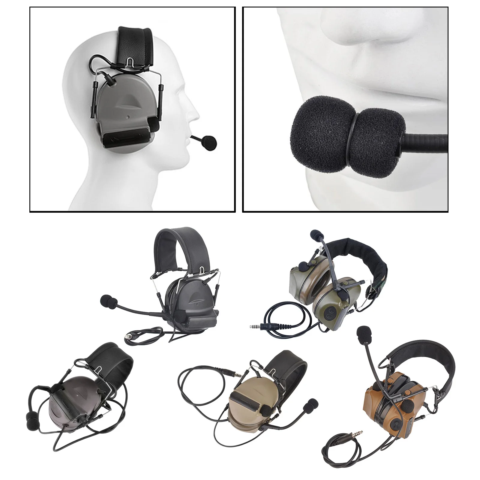 

Tactical Headset Hunting Headphone Military Shooting Headset Earphones