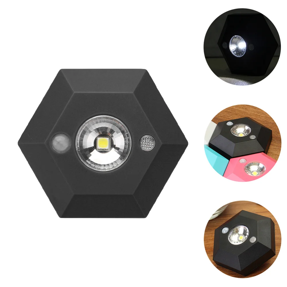 

1Pc Simple Sensor Lamp Hexagonal LED Light Delicate ABS Aisle Garage Lamp