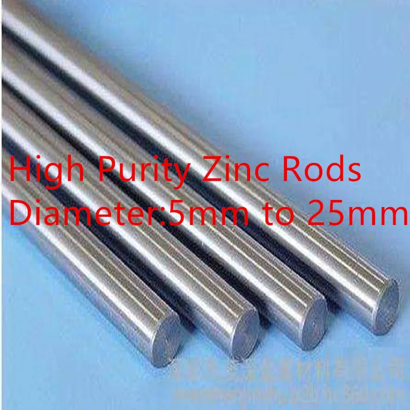 

Zinc Bar High Purity Metal Zinc Rod Full Size Scientific Research Available Diameter 5mm - 25mm * 100mm Length