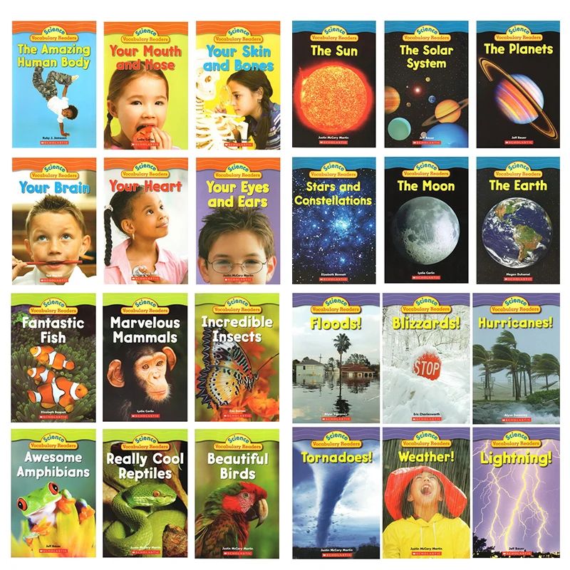 English Science 24 Books Scholastic Science Vocabulary Readers Educational Toys Montessori English Books for Children Reading