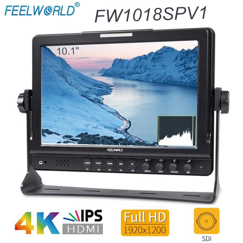 Монитор режиссера FEELWORLD FW1018SPV1 10 1 дюйма IPS Full HD 1920*1200 HDMI/3G-SDI с подсветкой для Джимми