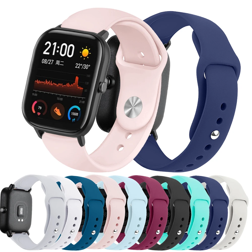 Сменный силиконовый ремешок для часов Xiaomi Huami Amazfit GTS/GTR 42 мм/Bip Lite Смарт часы