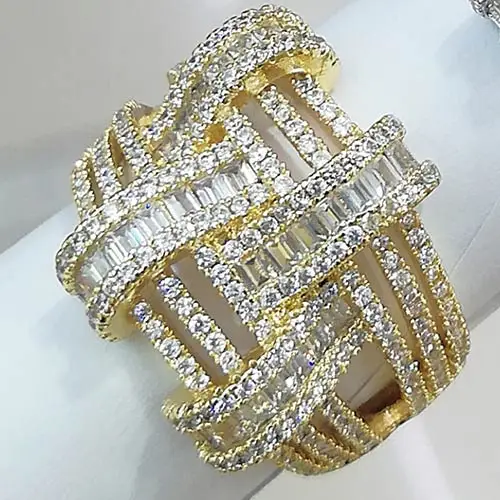 Gold GODKI Trendy Cross Geometry Cubic Zirconia Stacks Rings for Women Finger Rings Beads Charm Ring Bohemian Beach Jewelry - Цвет основного камня: Gold