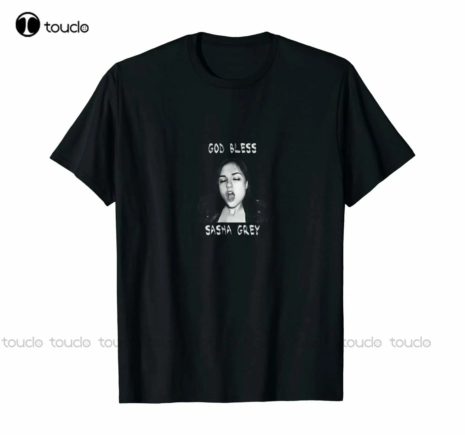 

Mens God Bless Sasha Grey Tshirt Black tshirt for women