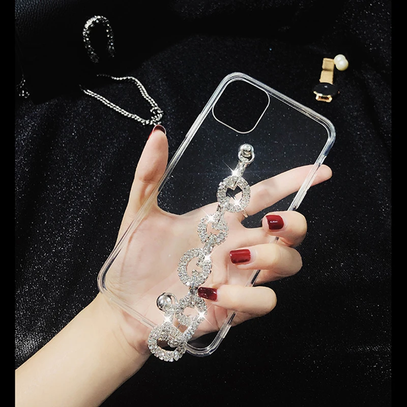 

For iphone 12 Pro Mini Case Bling Rhinestone Diamond Bracelet Chain Crystal Case For iPhone 11 Pro MAX XR X 6S 7 8 Plus SE 2020