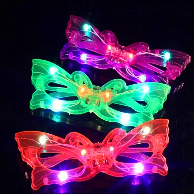 Butterfly Light Eye Glasses Flashing Bar Club Blinds Shutter Glow neon Party Wedding Christmas Concert led glasses Carnival Toys|Сверкающие