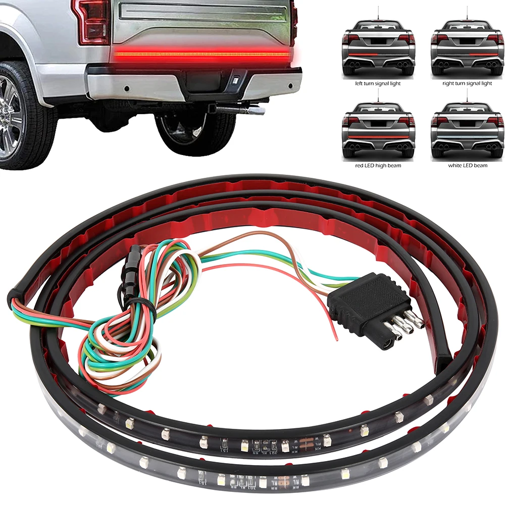 

150cm 12V 24V Truck Tailgate LED Strip Light Bar Triple Row 5-Function with For Jeep Pickup SUV Dodge Reverse Brake Turn Signal