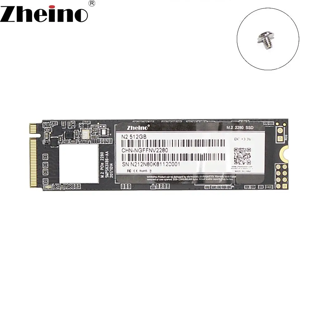 Zheino M.2 PICE 512 ГБ SSD NVME NGFF 2280 Внутренний твердотельный жесткий диск