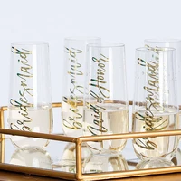 personalized champagne flute stemless champagne tumbler custom name champagne tumbler party favor bridesmaid gift set