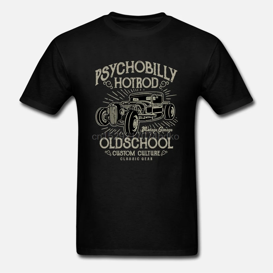 Psychobilly Hot Rod Klassisch Американский Авто футболка Hotrod|Мужские футболки| |