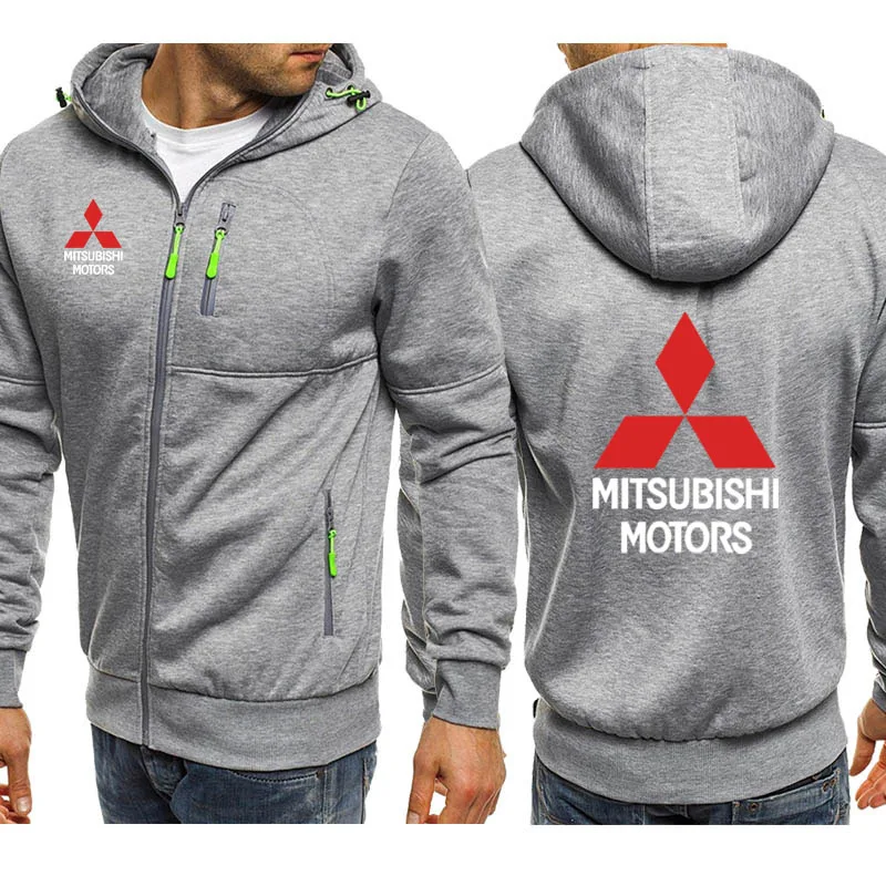 

2021 Hoodies Men Mitsubishi Car Logo Print Casual Harajuku Long Sleeve Hooded Sweatshirts Mens zipper Jacket Man Hoody