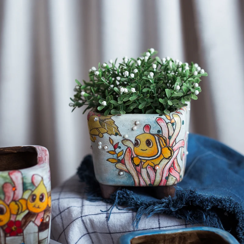 Корейский стиль глазурованная надпись сироты шероховатая тонкая фотография