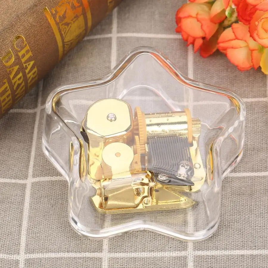 Горячая Распродажа новая акриловая пентаграмма прозрачная заводная Музыкальная