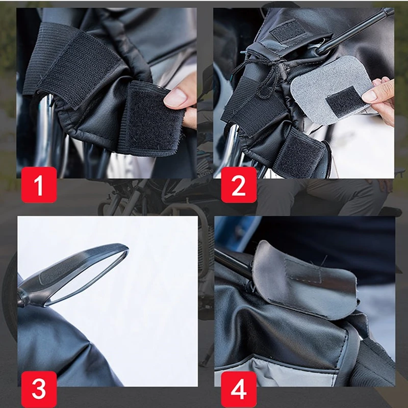 Водонепроницаемые теплые зимние термоперчатки на руль мотоцикла со