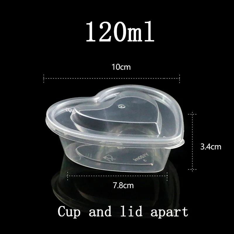 cup and lid 100 шт круглые прозрачные одноразовые стаканчики для соуса, небольшая емкость, стеклянный пудинг для желе, йогурта, пластиковые стаканчики с крышкой - Цвет: cup and lid
