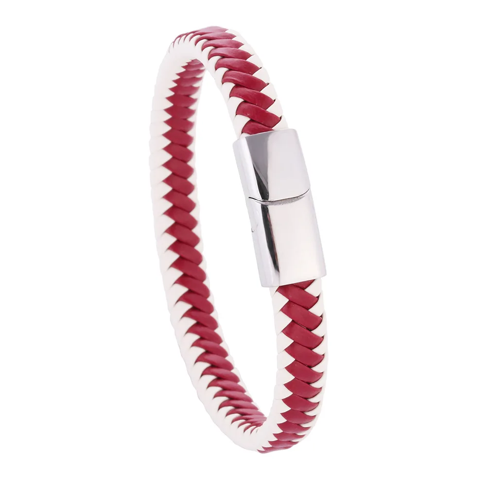 Новые мужские ювелирные изделия в стиле панк белого красного цвета плетеный