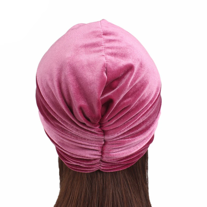 Бархатный мусульманский женский головной убор с перекрестными оборками Женская