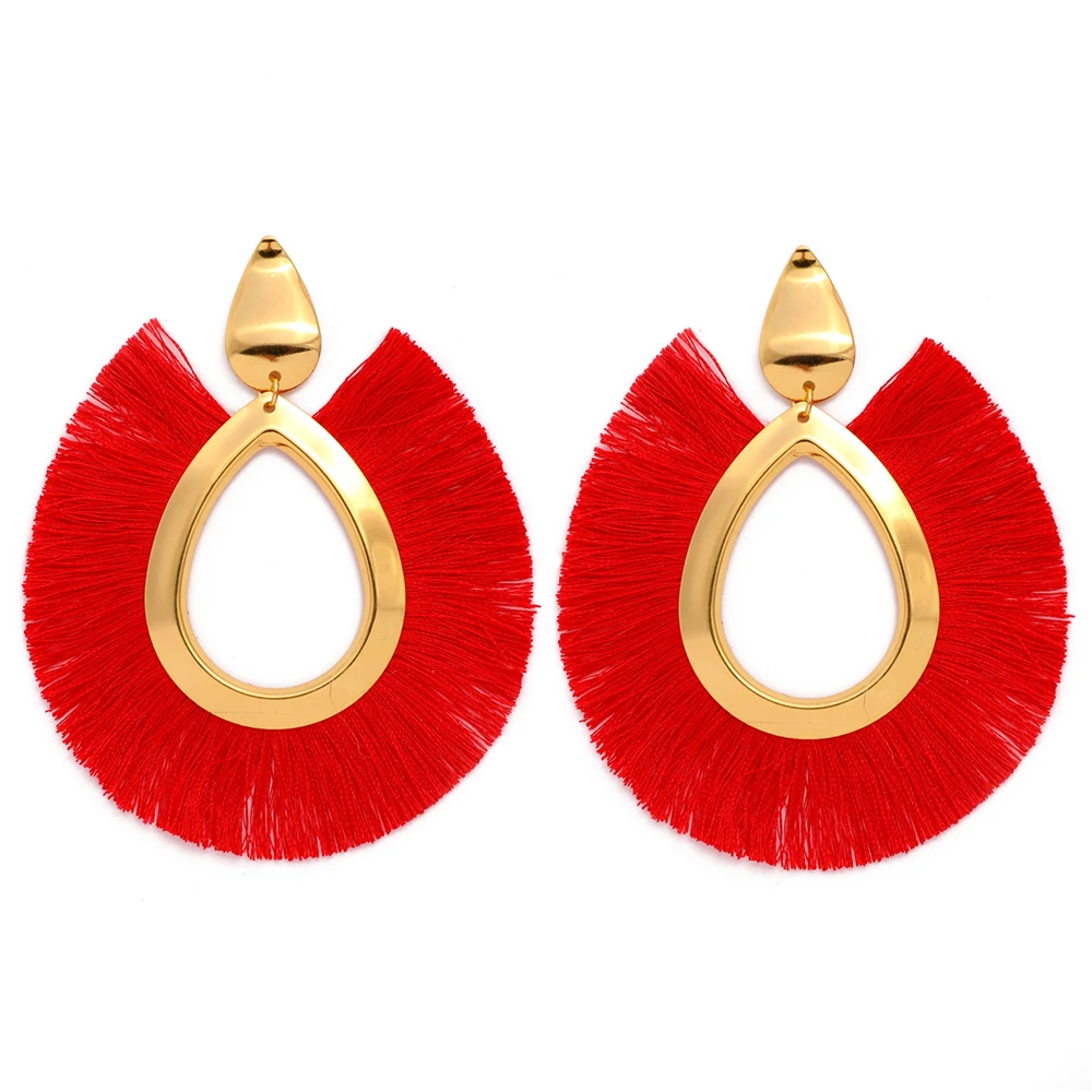 CWEEL красные серьги с кисточками для женщин модное ювелирное изделие женские