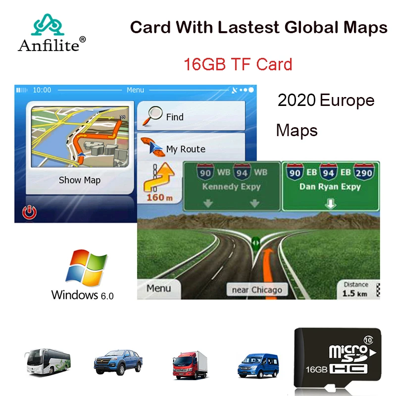 Аксессуары для GPS sd-карта 16 Гб GPS-карты WinCE 5-дюймовые 7-дюймовые автомобильные