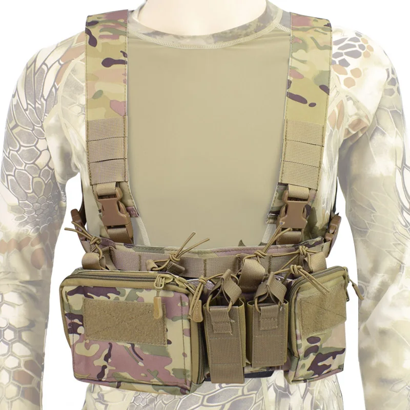 Outdoor Hunting Vest Tactical Chest Rig Vest Molle Double Magazine Pouch Airsoft Paintball Carrier Vests Military Army Equipment