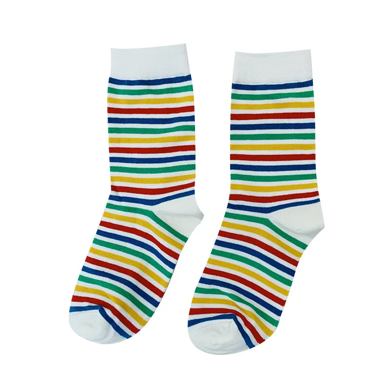 SP & CITY винтажные женские носки в радужную полоску Повседневные высокие Harajuku